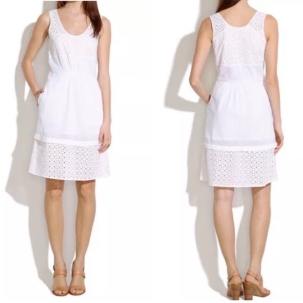 Madewell cotton eyelet sheath dress